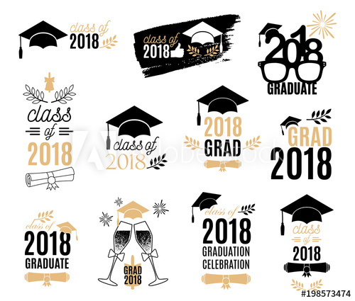 500x425 Graduation Class Of Labels Design Set Badges Kit For Shirt