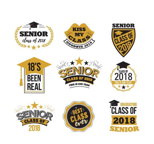 600x560 Senior Class Labels Vector Free Download