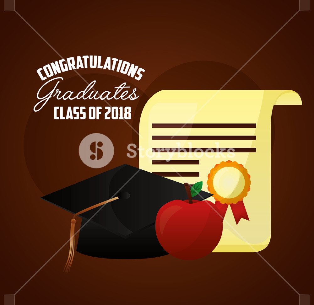 1000x972 Congratulations Graduates Class Of Certificate Hat And Apple