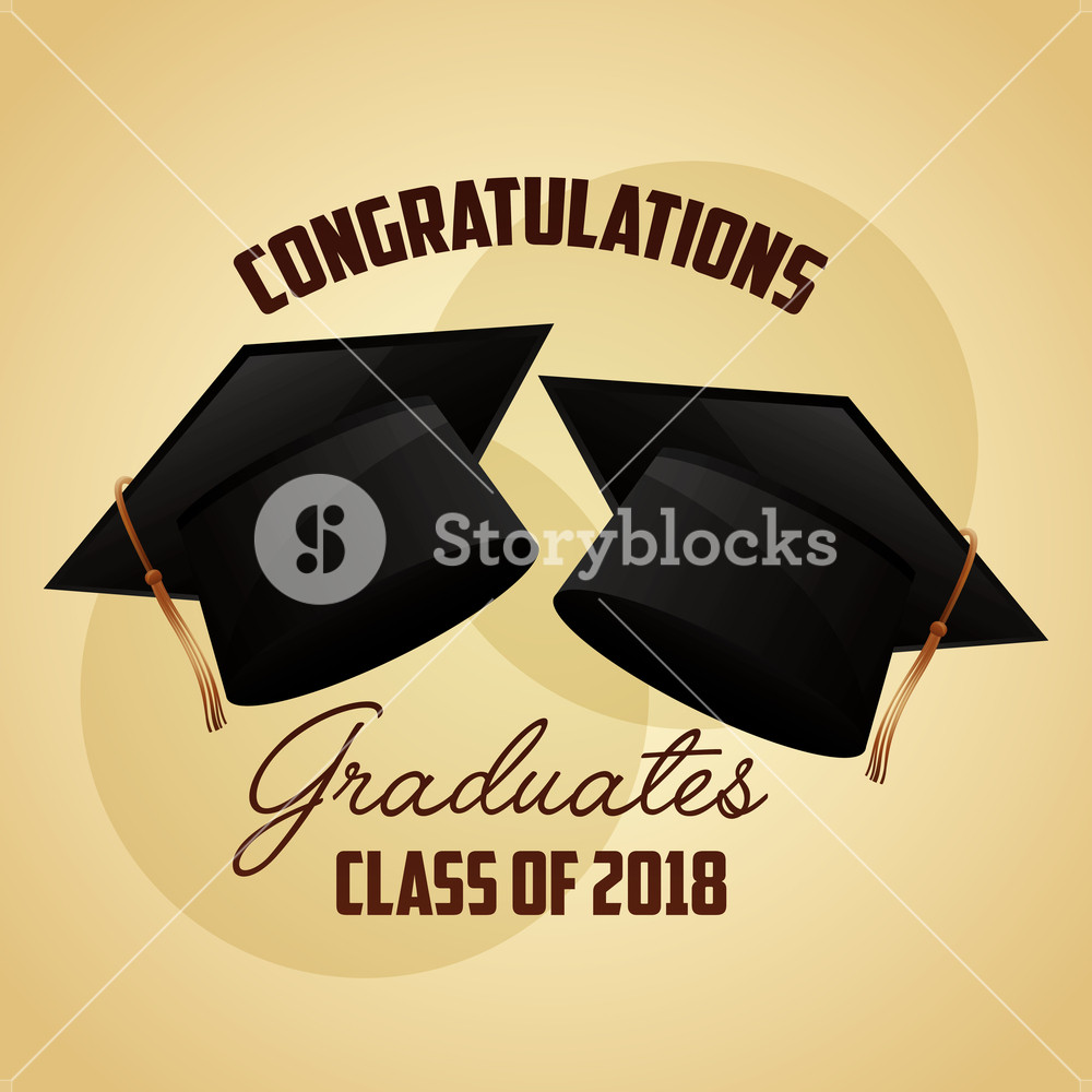 1000x1000 Congratulations Graduates Class Of Hats Vector Illustration