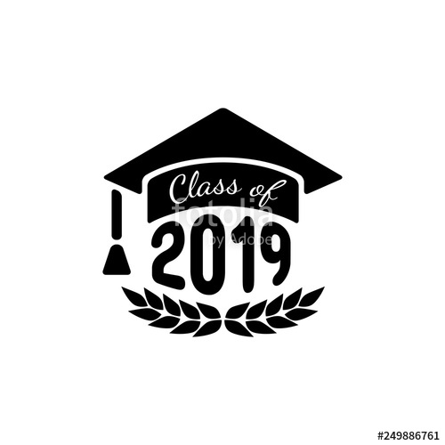 Class Of Black Number With Education Academic Caps 500x500 Class Of Black Number With Education Academic Caps