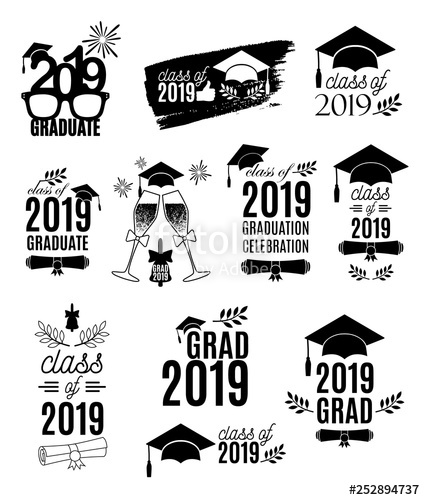 Graduate Labels Design Set Concept For Shirt, Print, Seal 425x500 Graduate Labels Design Set Concept For Shirt, Print, Seal