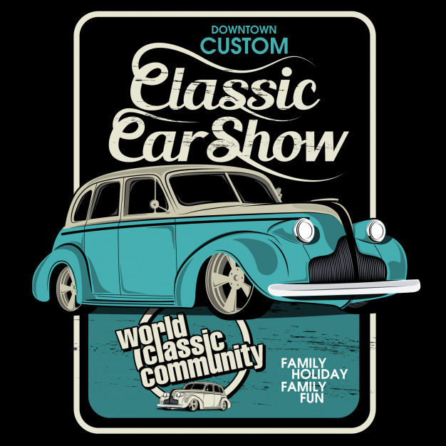 626x626 Show Classic Cars, Vector Car Illustrations Vector Premium Download