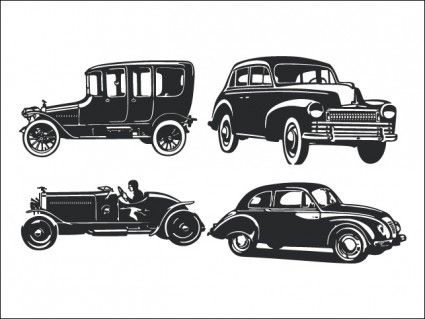 425x319 Vintage Car Silhouette Pack Free Vector In Adobe Illustrator