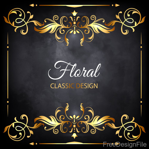 500x500 Gloden Floral Classic Frame Vector Free Download