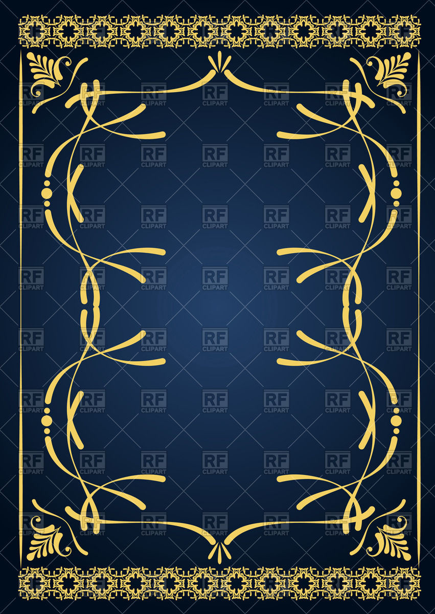 851x1200 Golden Ornament On Blue Background