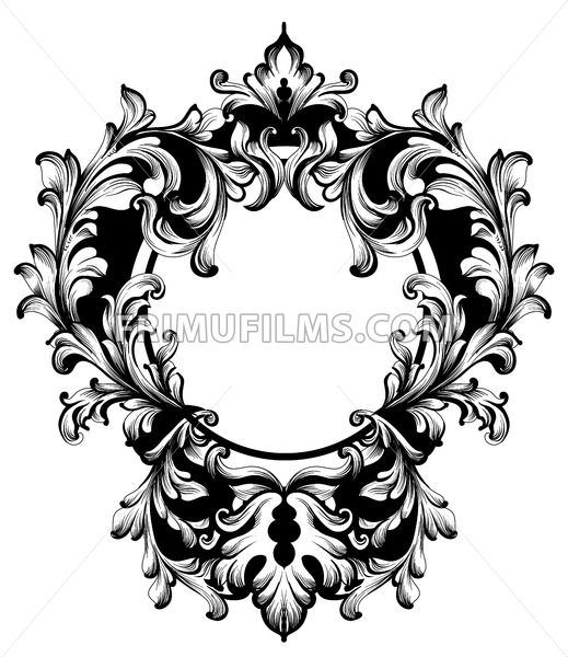 519x600 Vintage Frame Vector Classic Rich Ornamented Carved Decors