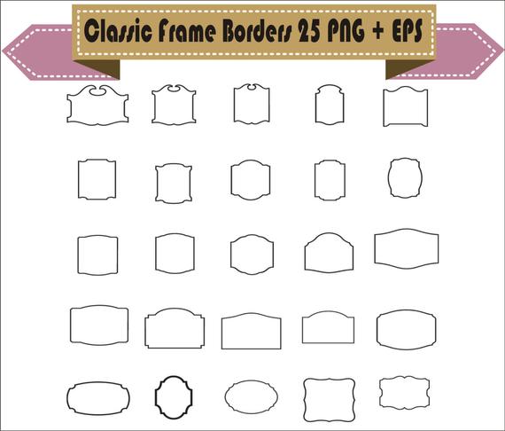 570x486 Classic Frames Frame Vector Vintage Retro Clipart Cowboy Png Etsy