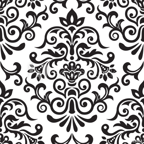 500x500 Vector Damask Seamless Pattern Background Classic Vintage Pattern