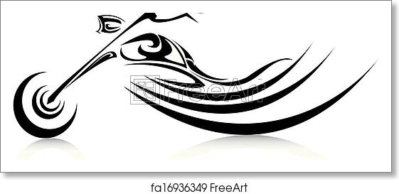 561x273 Free Art Print Of Vector Silhouette Of Classic Motorcycle Moto