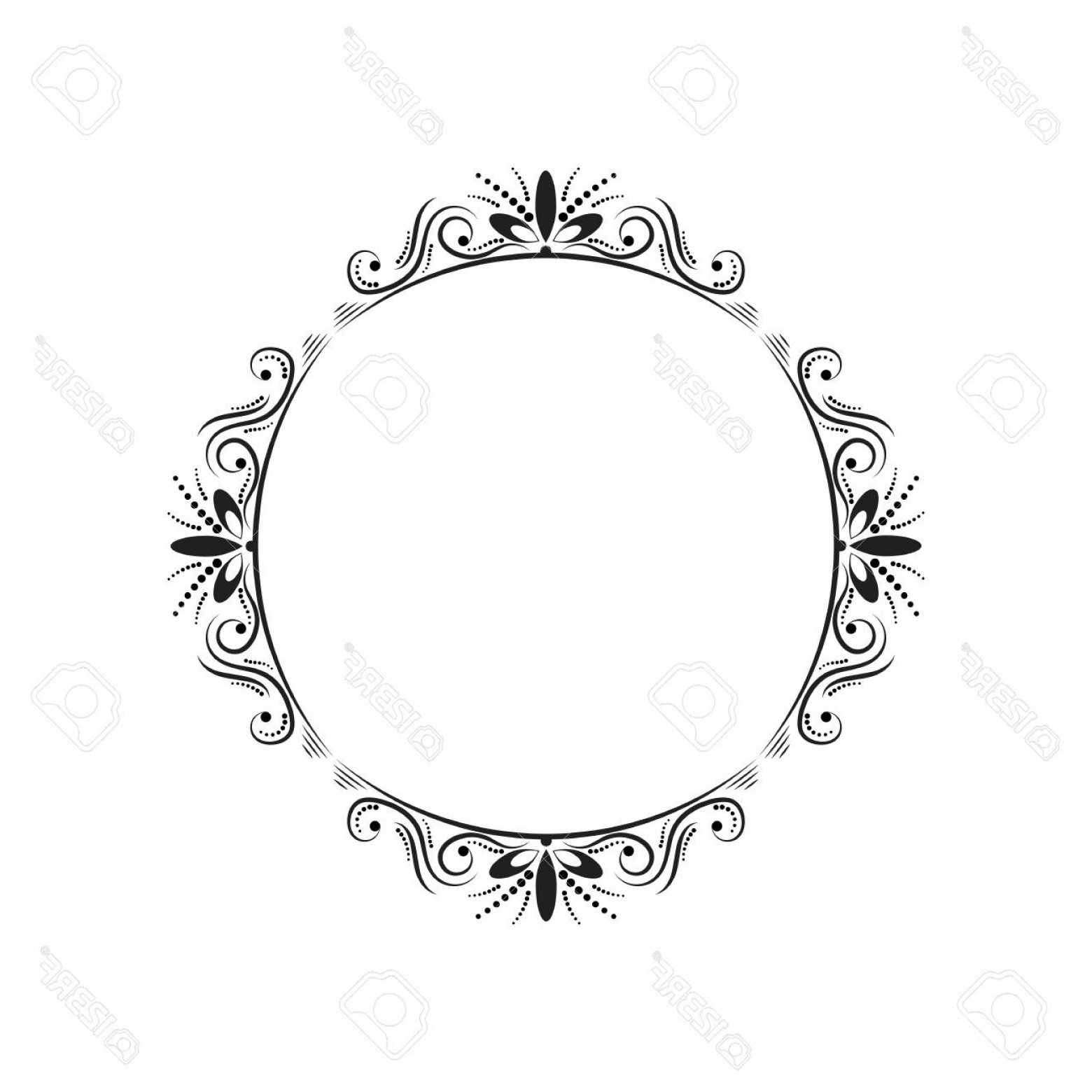 1560x1560 Photostock Vector Round Elegant Classic Contour Vintage Vector