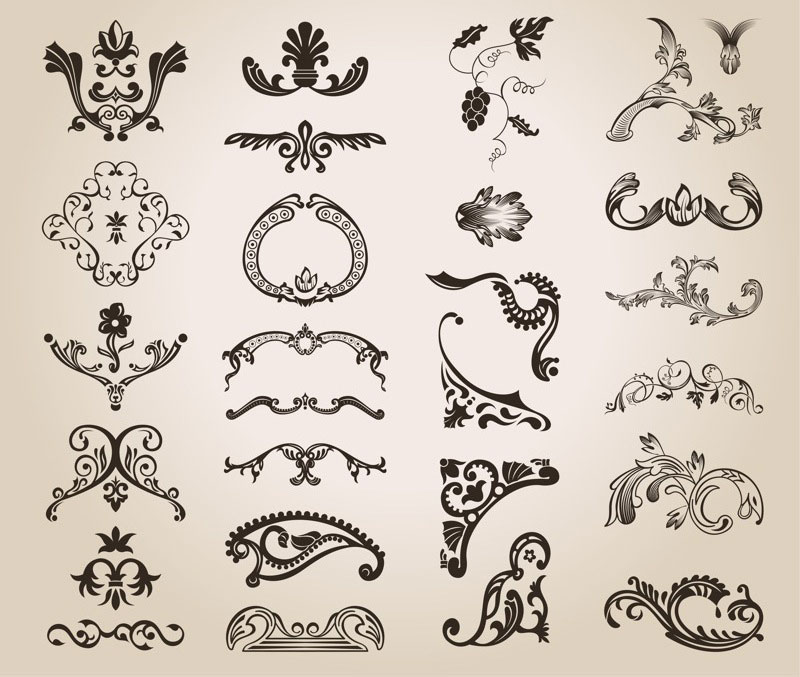 800x677 Vector Classic Decoration Elements Free Stock Vector Art