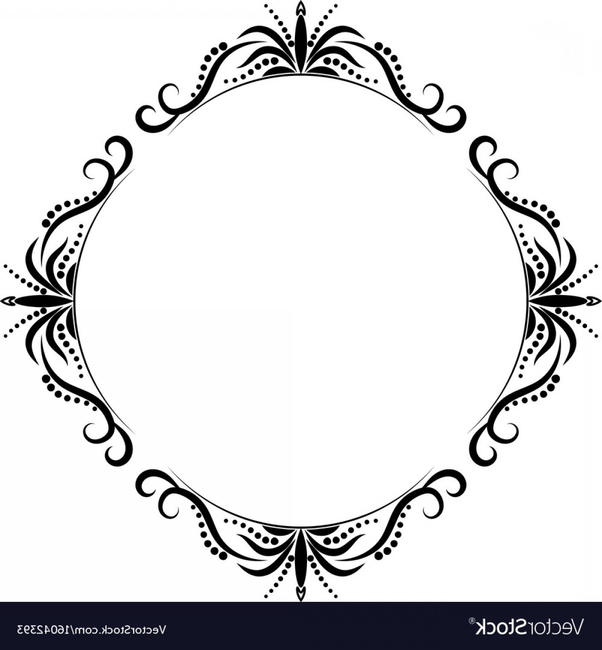 1200x1296 Classic Black Vintage Round Contour Frame Vector Handandbeak