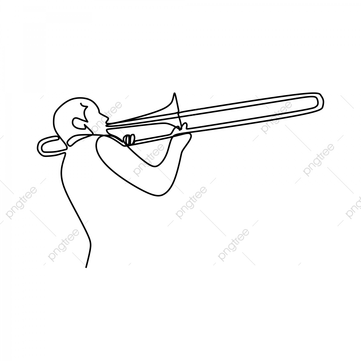 1200x1200 One Line Drawing Of Jazz Trumpet Player Classical Music Instrument