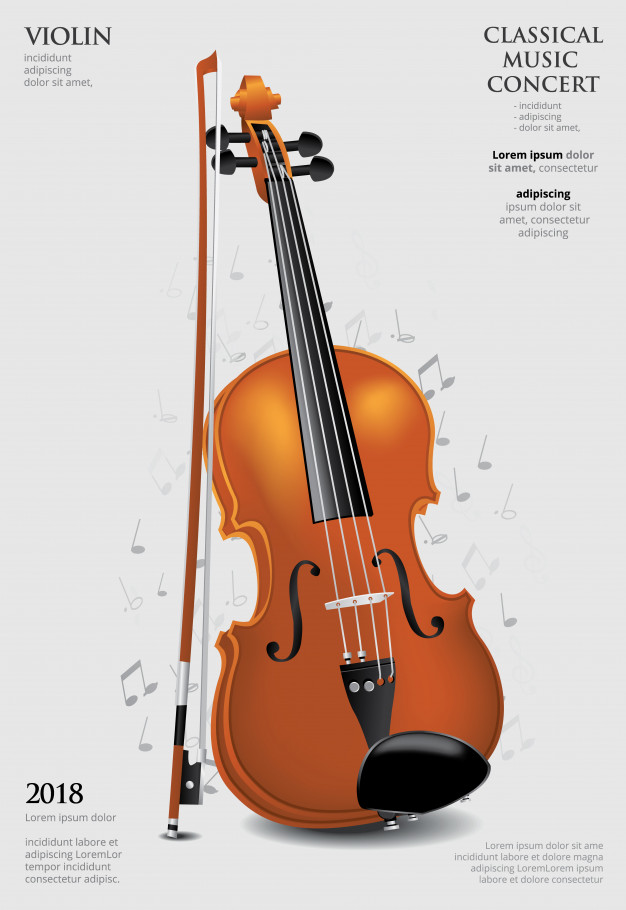 626x910 The Classical Music Concept Violin Vector Illustration Vector