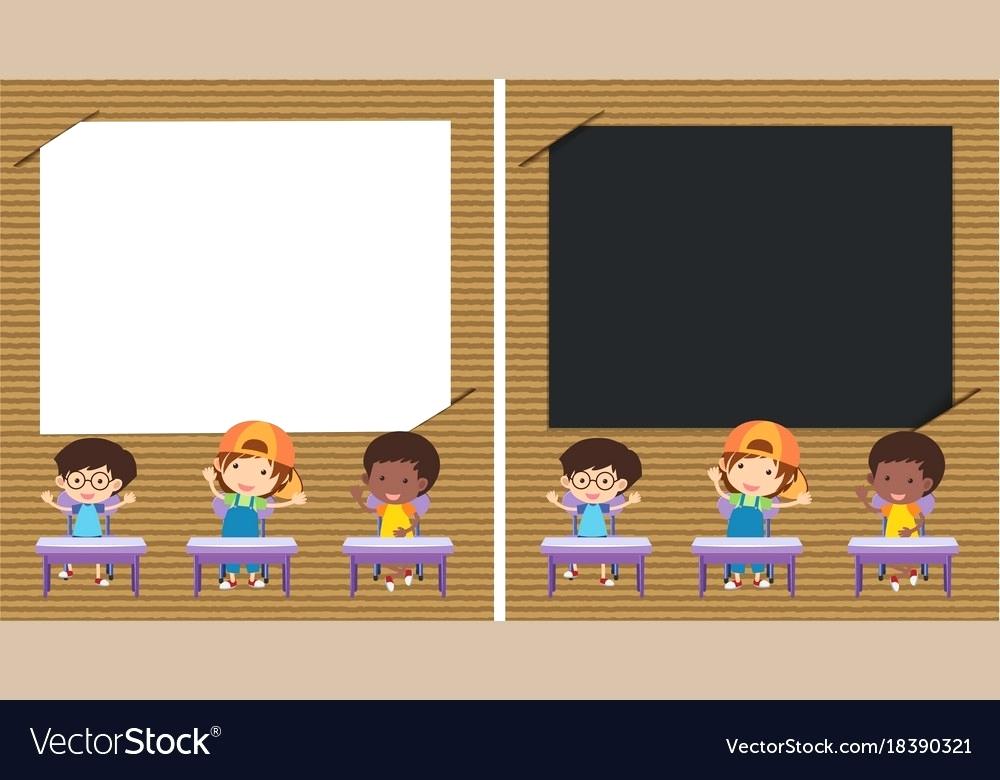 Paper Child Template Two With Kids In Classroom Vector 1000x780 Paper Child Template Two With Kids In Classroom Vector