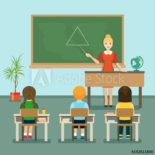 School Lesson, Children Listen Teacher In The Classroom Vector 500x500 School Lesson, Children Listen Teacher In The Classroom Vector