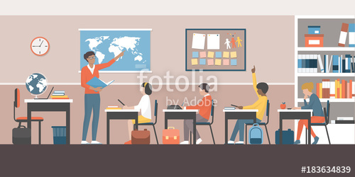 Teacher And Pupils In The Classroom Stock Image And Royalty Free 500x250 Teacher And Pupils In The Classroom Stock Image And Royalty Free