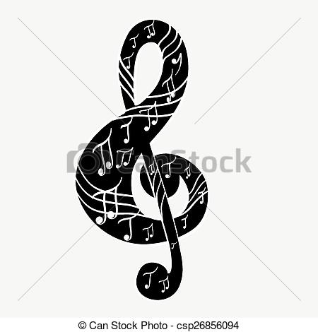 450x470 Clave De Sol, Vector, Musical, Note