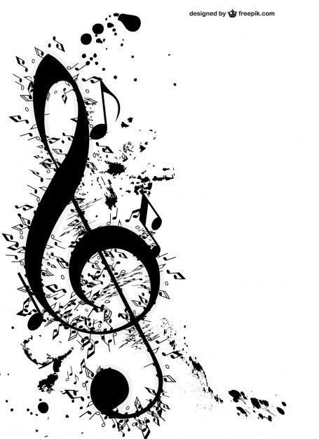 455x626 Clave De Sol Y Notas Musicales Vector Gratis