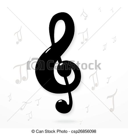 450x470 Clave De Sol Triple, Clef Vector