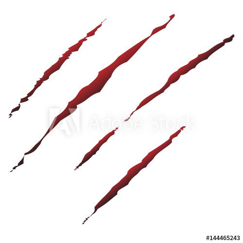 500x500 Claw Marks Scratches Red On A White Background Vector