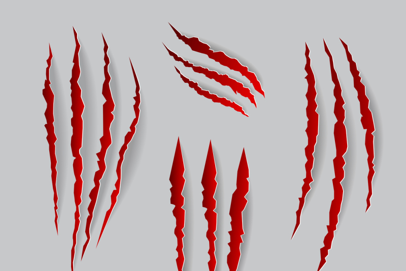 800x533 Vector Cat Claws Marks Set