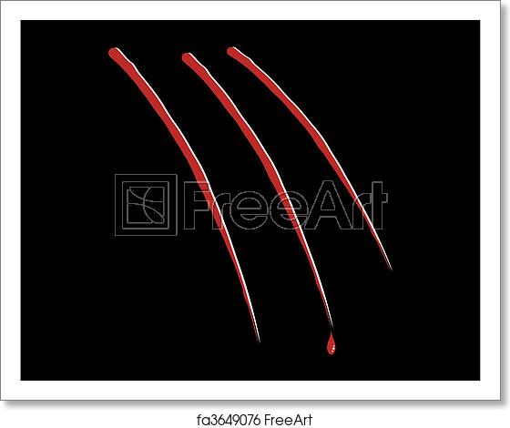 560x470 Free Art Print Of Bloody Claw Scratch Vector Three Red Scratches