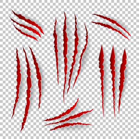 450x450 Realistic Claw Scratches Vector Set On Plaid Background Scratch