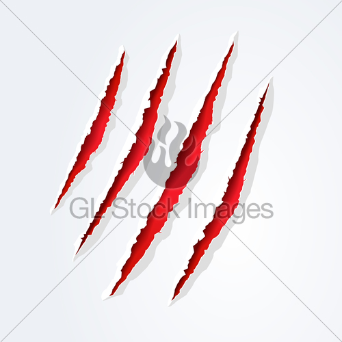 500x500 Vector Illustration Wild Animal Monster Claws Scratches, Gl