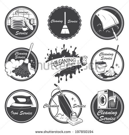 Set Of Cleaning Service Emblems, Labels And Designed Elements 450x470 Set Of Cleaning Service Emblems, Labels And Designed Elements