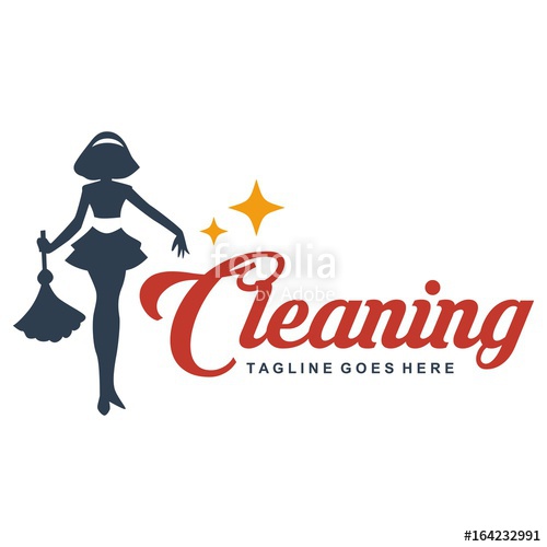 500x500 Cleaning Lady Service Woman Maid Logo Template Stock Image
