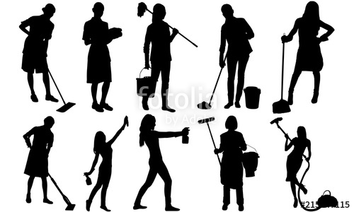 500x300 Cleaning Lady Silhouette Maid Vacuum Vector Cinderella