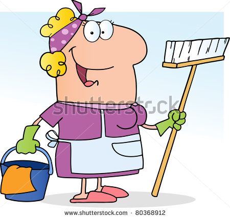 450x427 Cleaning Lady Vector Version Also Available Cartoon Clipart