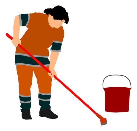 450x429 Housemaid Cleaner Vector Silhouette Illustration Isolated Over