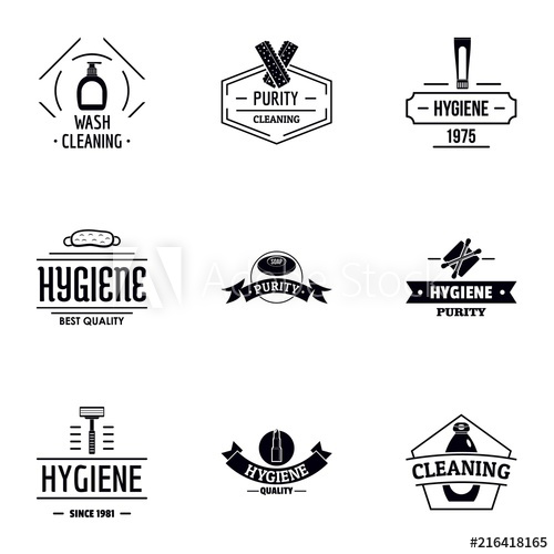 500x500 Hygienic Cleaning Logo Set Simple Set Of Hygienic Cleaning