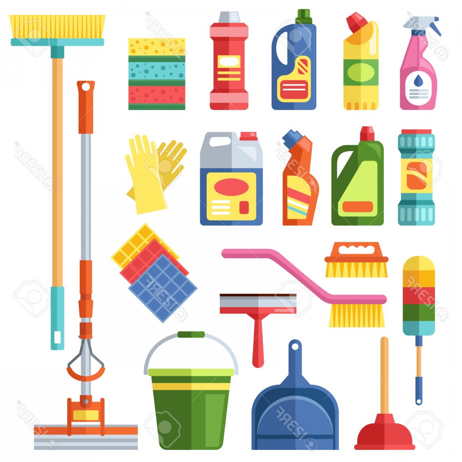 1560x1560 House Cleaning Supplies Vector Geekchicpro