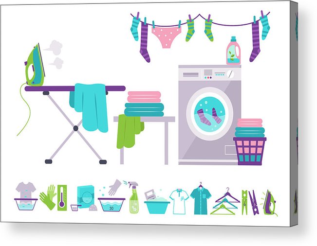 651x506 Laundry Room, Washing Machine, Basket, Iron, Ironing Board