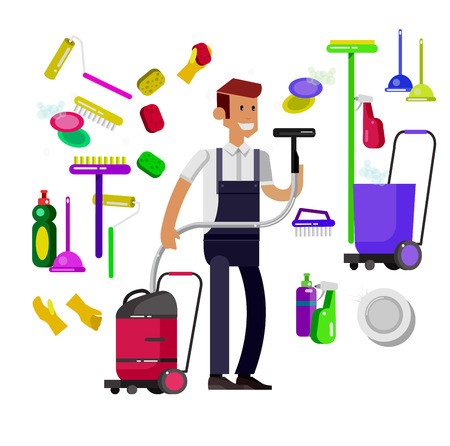 450x446 Poster Design For Cleaning Service And Cleaning Supplies Vector