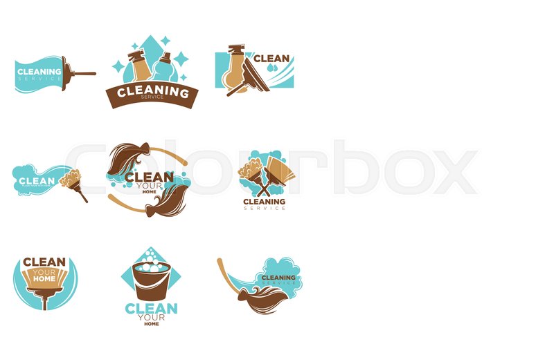 800x488 Home Cleaning Service Vector Logo Stock Vector Colourbox