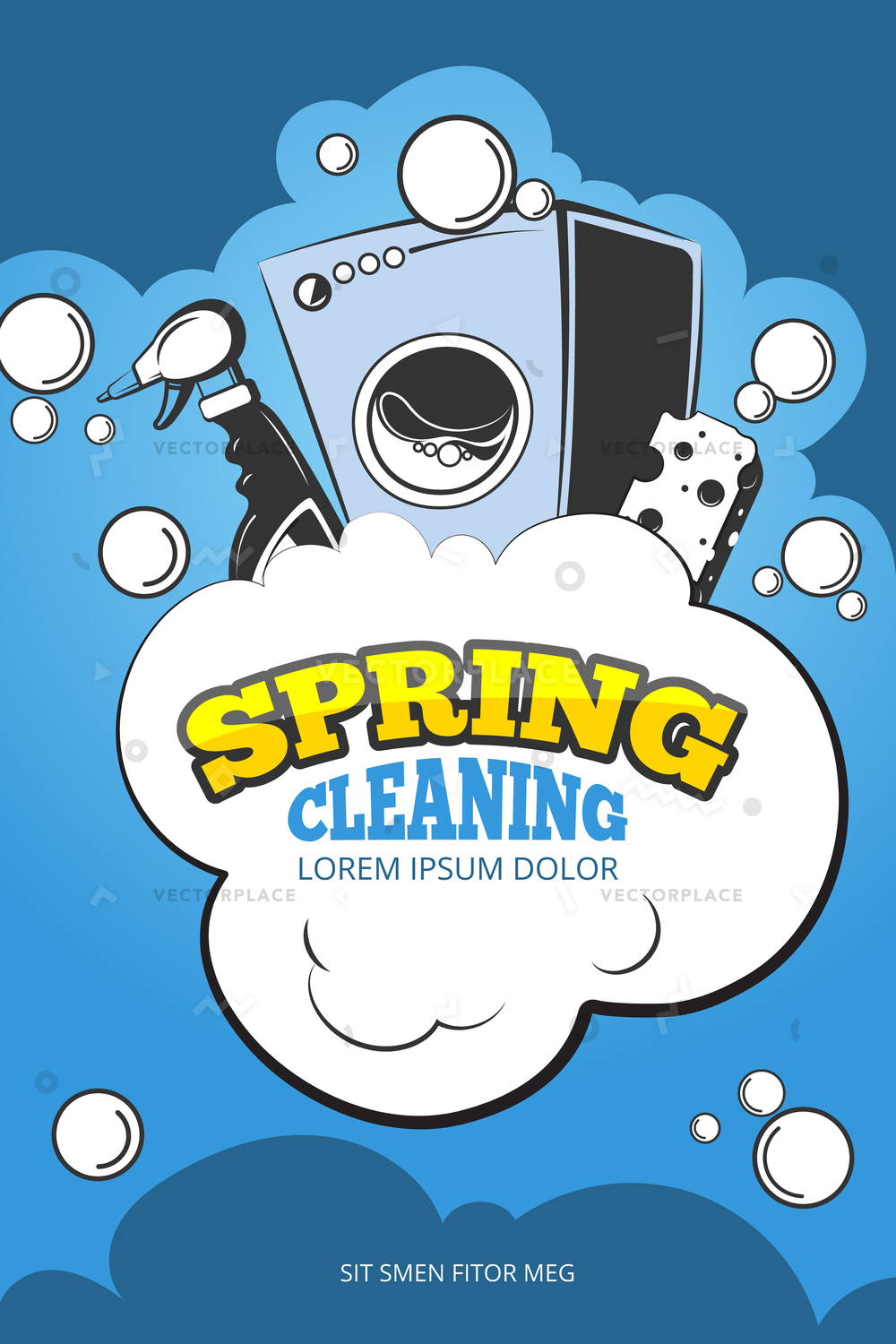 1000x1500 Spring Cleaning Service Concept Background Housework Vector