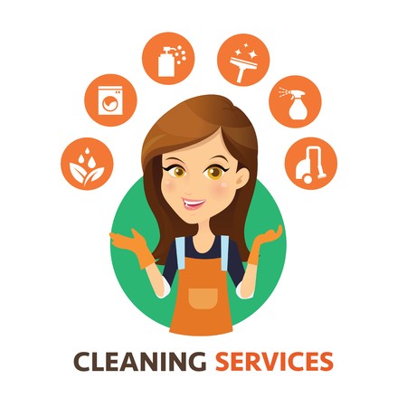 450x450 Cleaning Service Logo Women Maid Vector And Cleaning Services