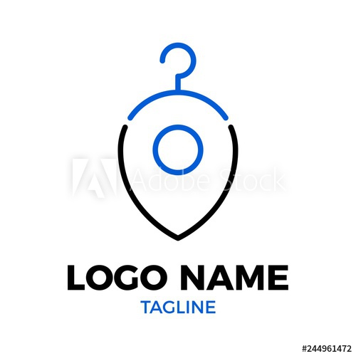 500x500 Laundry And Cleaning Service With Hanger Logo Vector Template