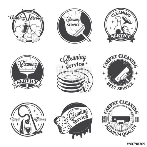 500x500 Set Of Vintage Logos, Labels And Badges Cleaning Services Stock