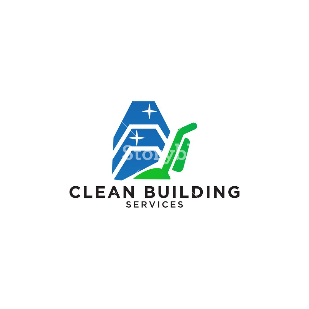 1000x1000 Building Cleaning Service Logo Design Template Vector Royalty Free