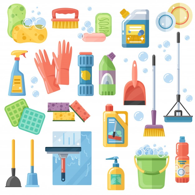 Cleaning Supplies Vector at Vectorified.com | Collection of Cleaning ...