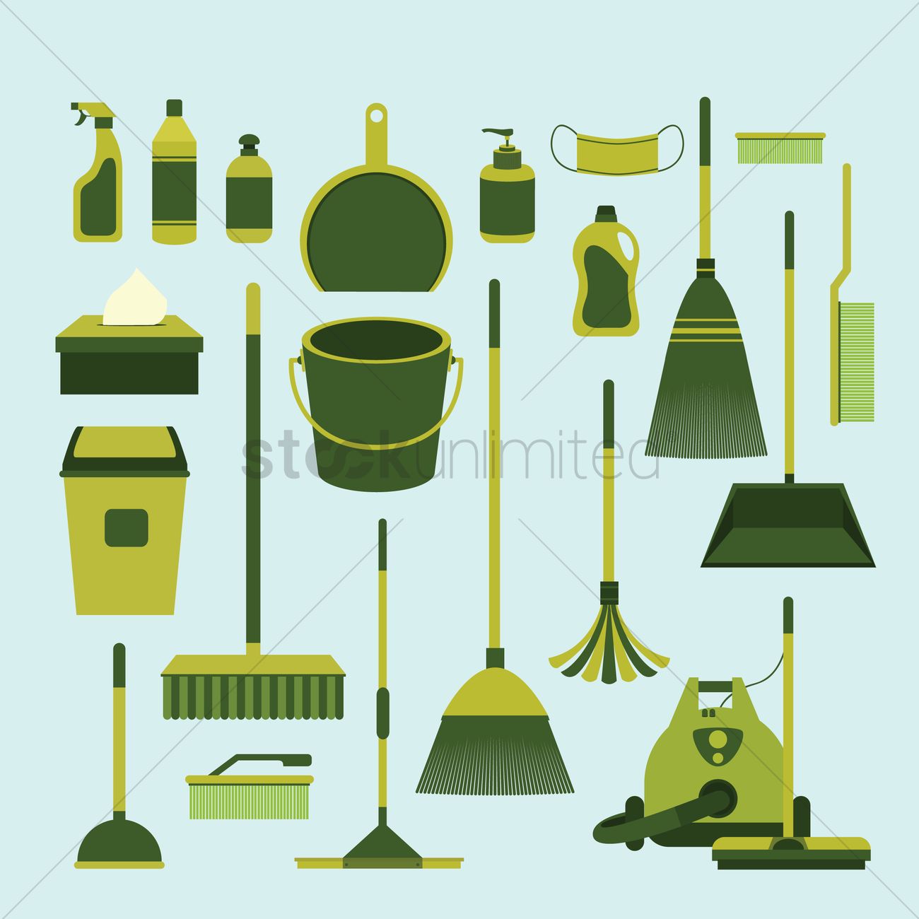 1300x1300 Cleaning Supplies Vector Image