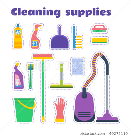 450x468 Cleaning Supplies Vector Set