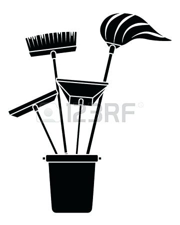 360x450 Cleaning Supplies Clipart Black And White