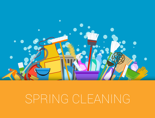 500x382 Creative Spring Cleaning Vector Background Free Download